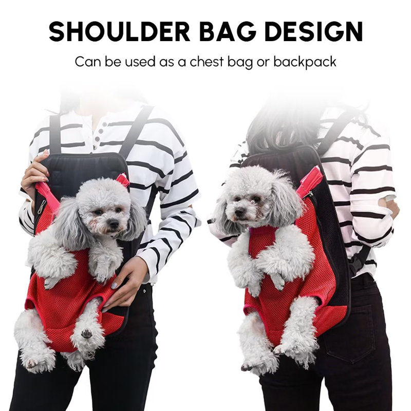 Tucker Murphy Pet Pet Dog Cat Carrier Backpack Adjustable Frontpack Carrier Open Hole Design Legs Out Easy Fit For Small Medium Pets Outdoor Travelling S M L Wayfair Canada